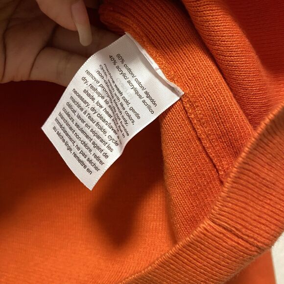 tommy hilfiger sweater small black knit cropped orange spell out $79 nwt tt - Picture 9 of 11